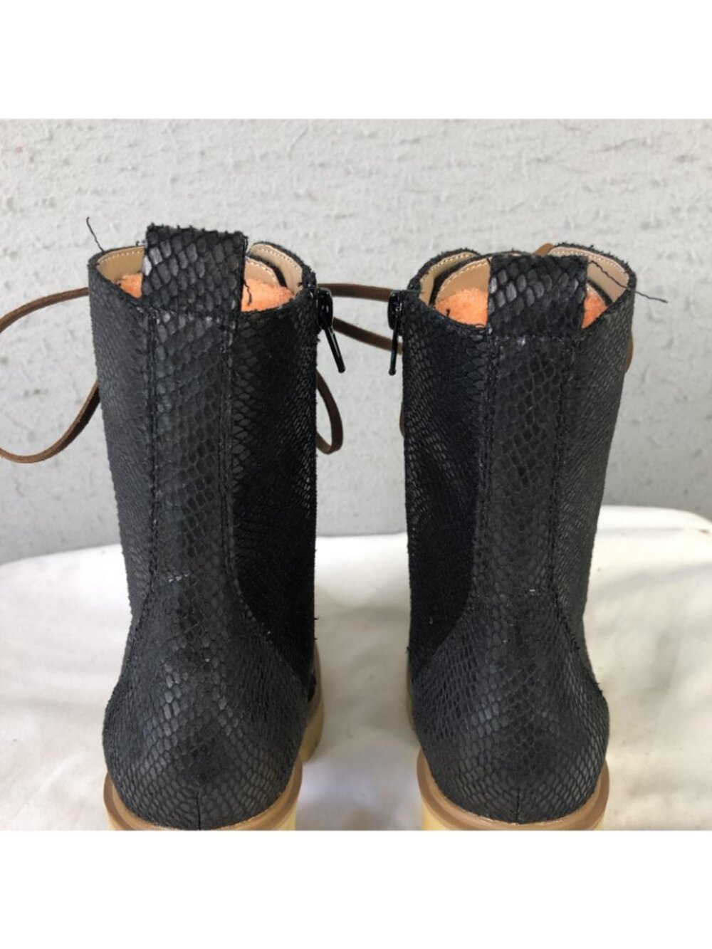 Oasis Society Boots Womens Size 9 Black Snake Print Lace Up Combat Goth Punk - Picture 10 of 16